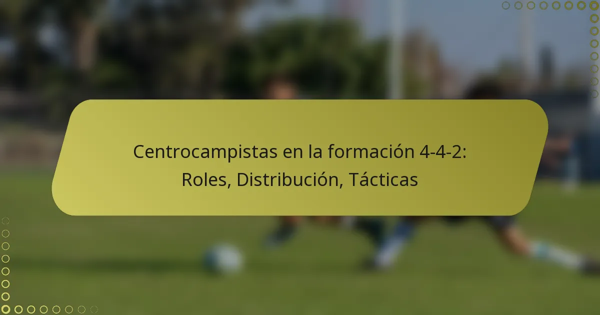 Centrocampistas en la formación 4-4-2: Roles, Distribución, Tácticas