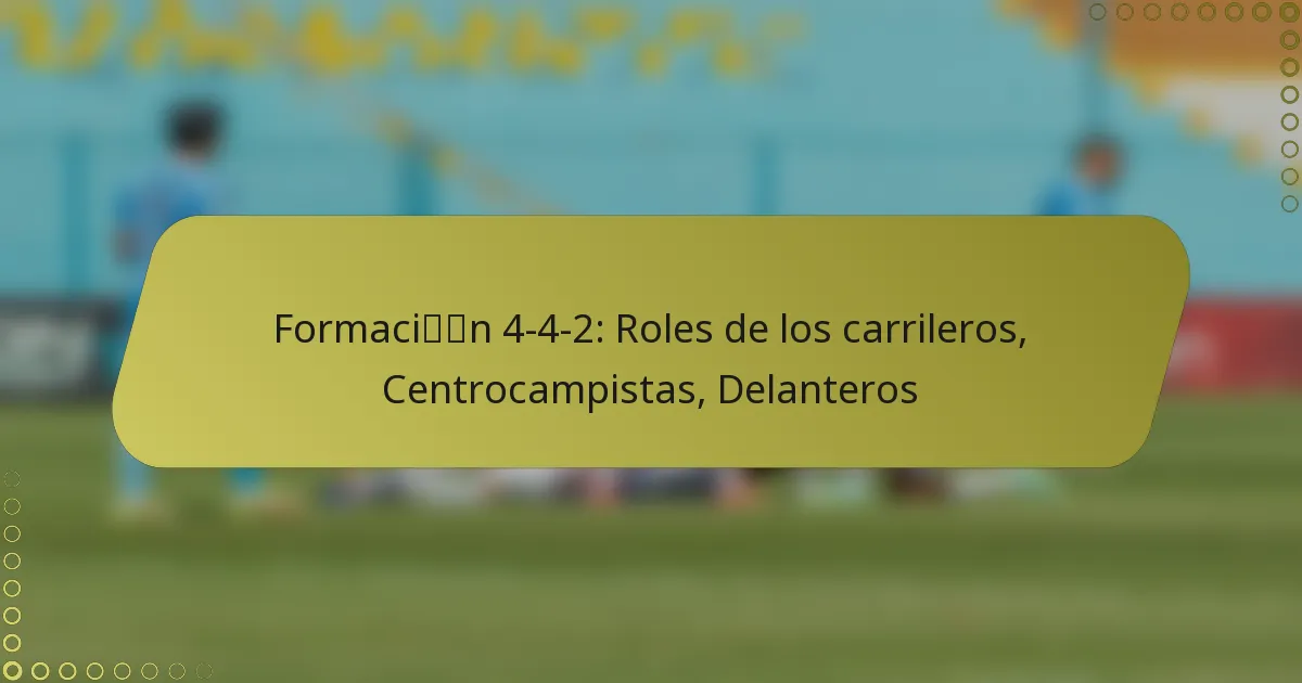 Formación 4-4-2: Roles de los carrileros, Centrocampistas, Delanteros