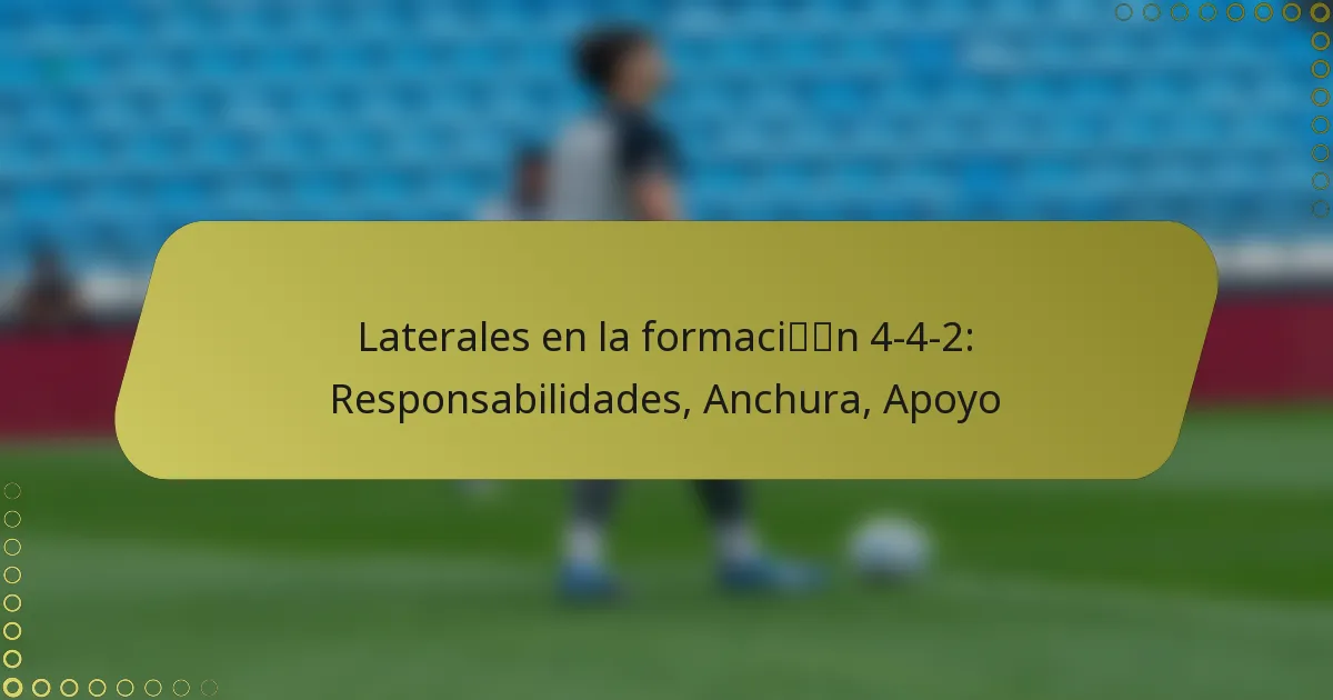 Laterales en la formación 4-4-2: Responsabilidades, Anchura, Apoyo